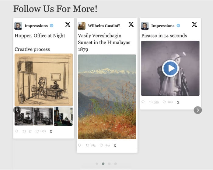 example of a twitter feed on a website
