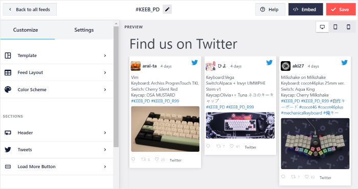 live feed editor twitter feed pro