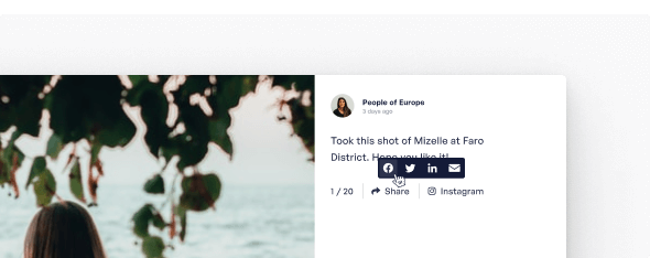 Easy share option to boost reach