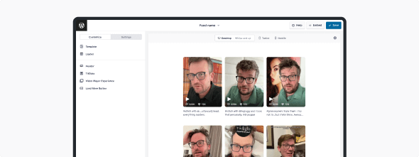 Visual feed customizer